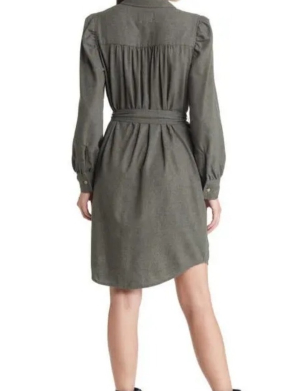 Rails Leona Belted Flannel Shirtdress in Hunter Green Size Large - Picture 7 of 14